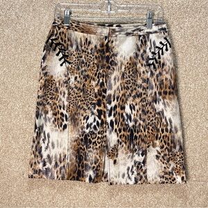 Vintage 90s Y2K BETU Sport animal print skirt size 10 cotton blend skirt unlined